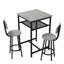 Table de bar, équipée de 2 tabourets de bar, avec dossier et cloison-1669310546