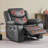 37" Wide Heat and Massage Recliner with Remote Control and Side Pocket in Easy-Care Upholstery-70210978
