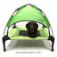 Lit de camp vert pour chien avec auvent-55050417