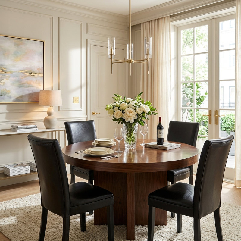 Faux Leather Upholstered Parsons Dining Chairs Black, Black