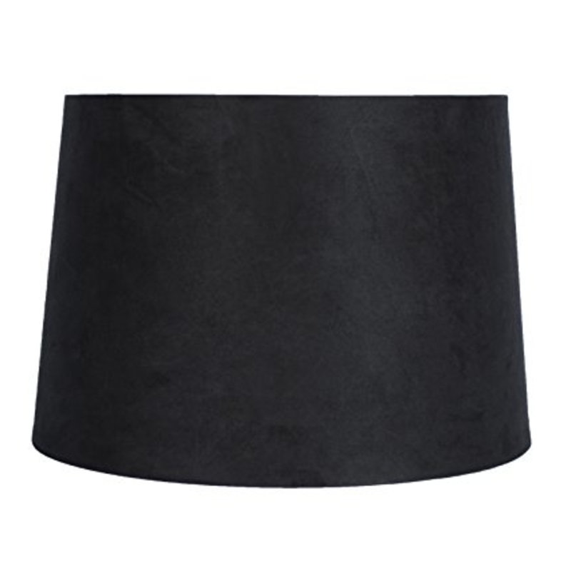 Abat-jour tambour en chenille H 10 po x l 14 po (araignée), Noir