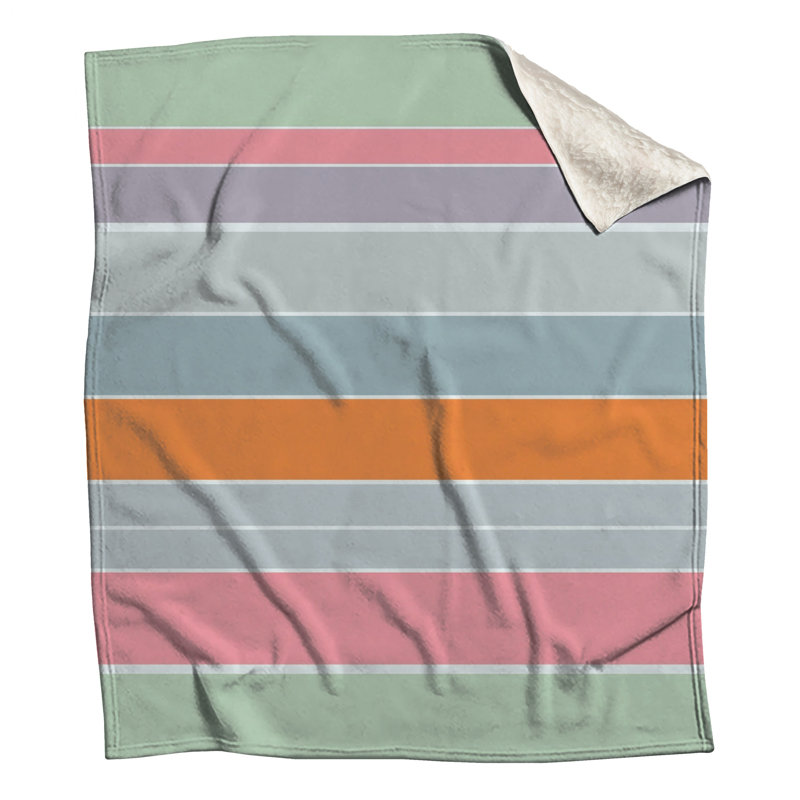 Pastel Horizontal Stripes Blankets, 50in W x 60in H