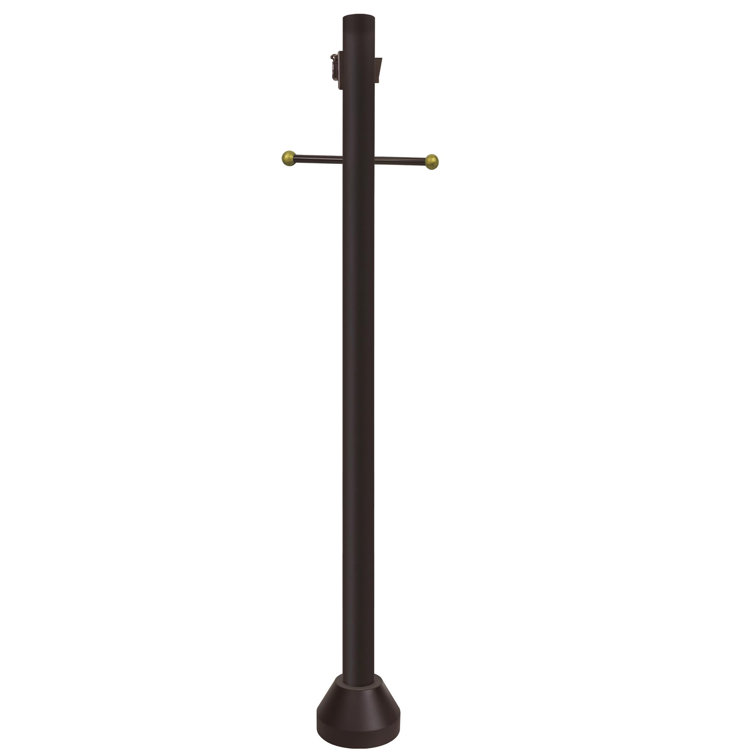 Solus SM6-C320STV 6 Ft. Outdoor Lamp Post, Traditional In Ground Light Pole  with Cross Arm And Grounded Convenience Outlet