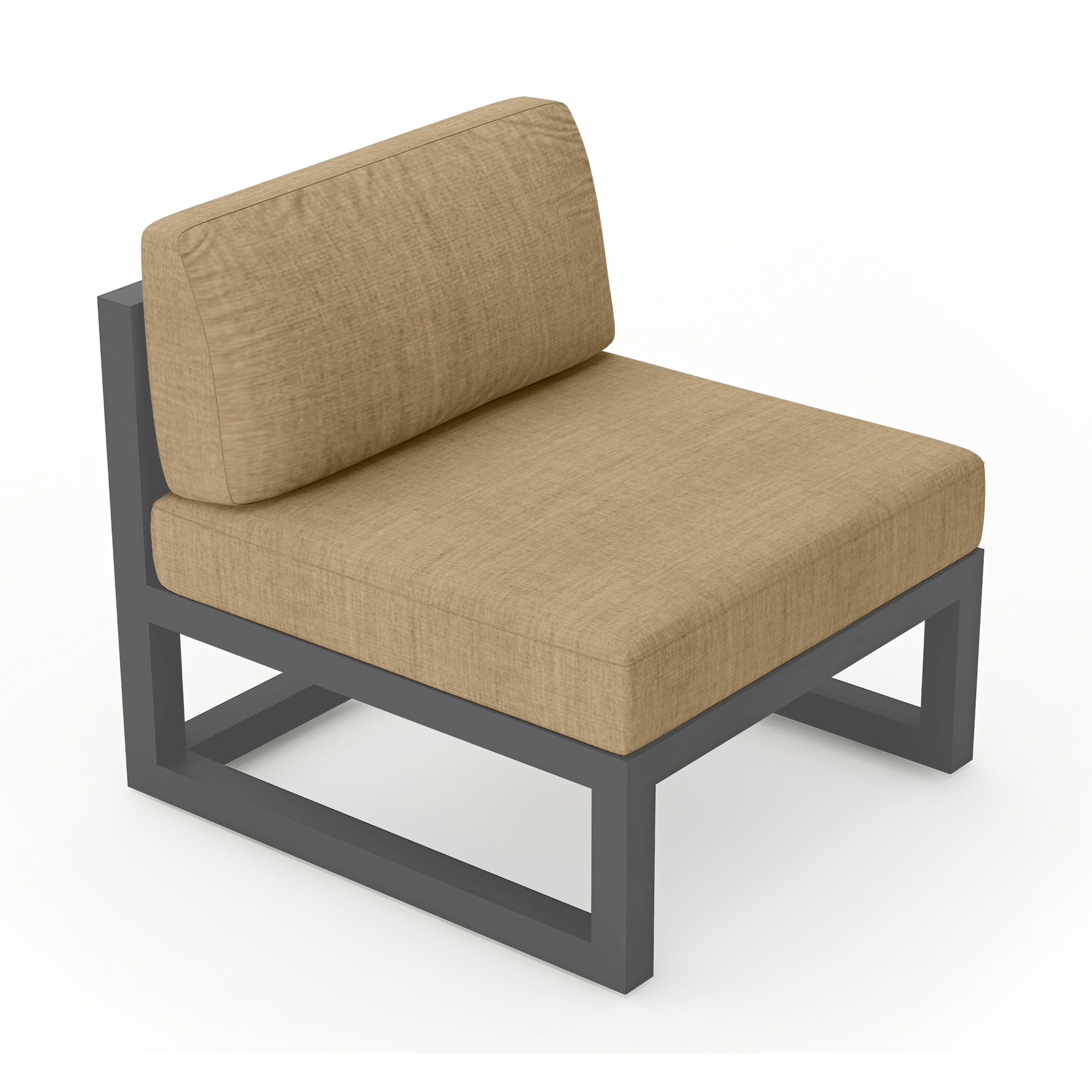 Smith Outdoor Lounge Chair with Sunbrella® Cushions, Heather Beige, Slate