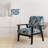 Azure Mirage Tropical Pattern - Upholstered Coastal Arm Chair, Tropical Leaves Accent Chair-1501630480