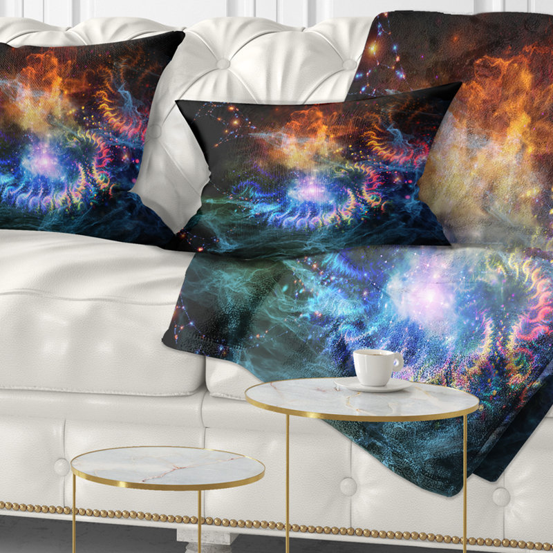 Flammes de réseau - Coussin imprimé abstrait, 12 po x 20 po, Coussin décoratif