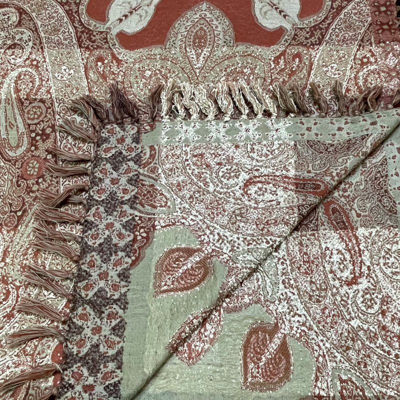 Hand Woven Throw Blanket, Ivory/Camel