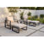 Ensemble de conversation d'extérieur en aluminium 5 pièces avec 2 fauteuils club, 2 repose-pieds et table de bout avec coussin-131406326-131406329