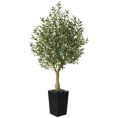 Artificial Olive Tree, UV Resistant Faux Olive Tree with Tapered Planter for Indoor Outdoor Decor