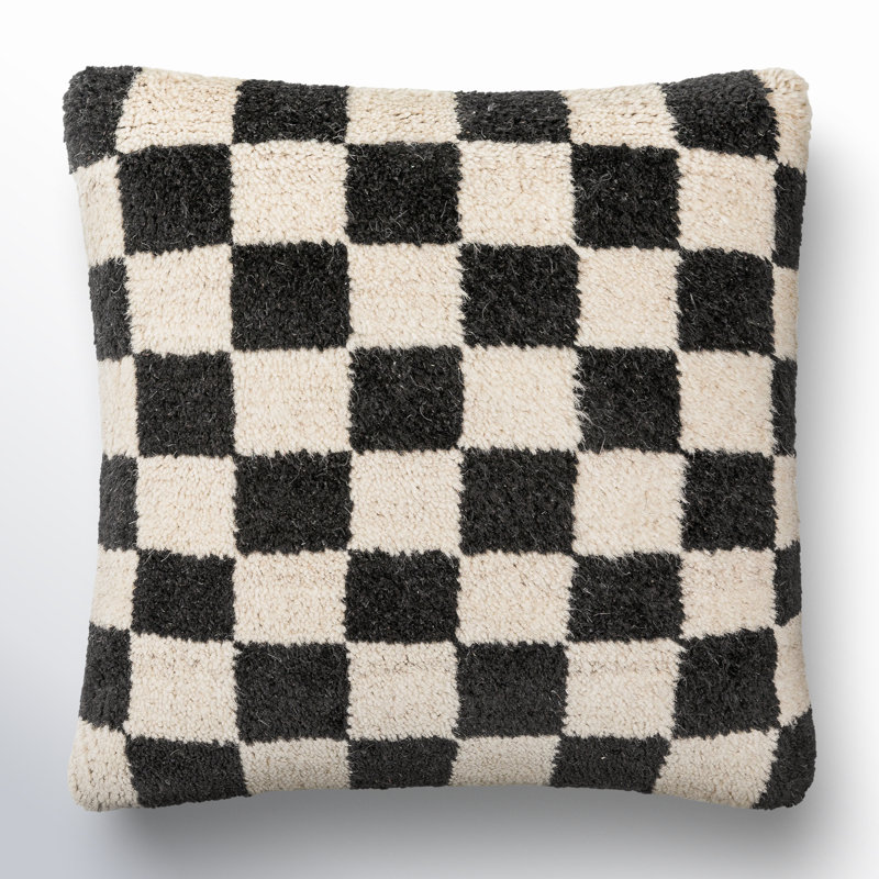 Villere Accent Pillow, Black, 18" H x 18" W x 0.5" D, Pillow Cover Only - No Insert