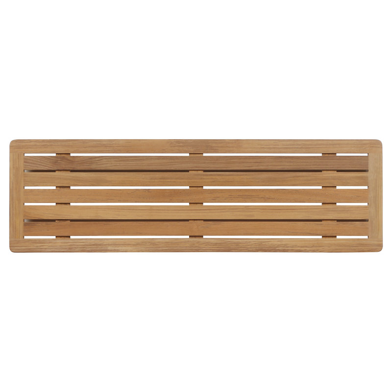 Layout Bench, 17" H x 50" W x 15" D, Natural Teak/Arctic White