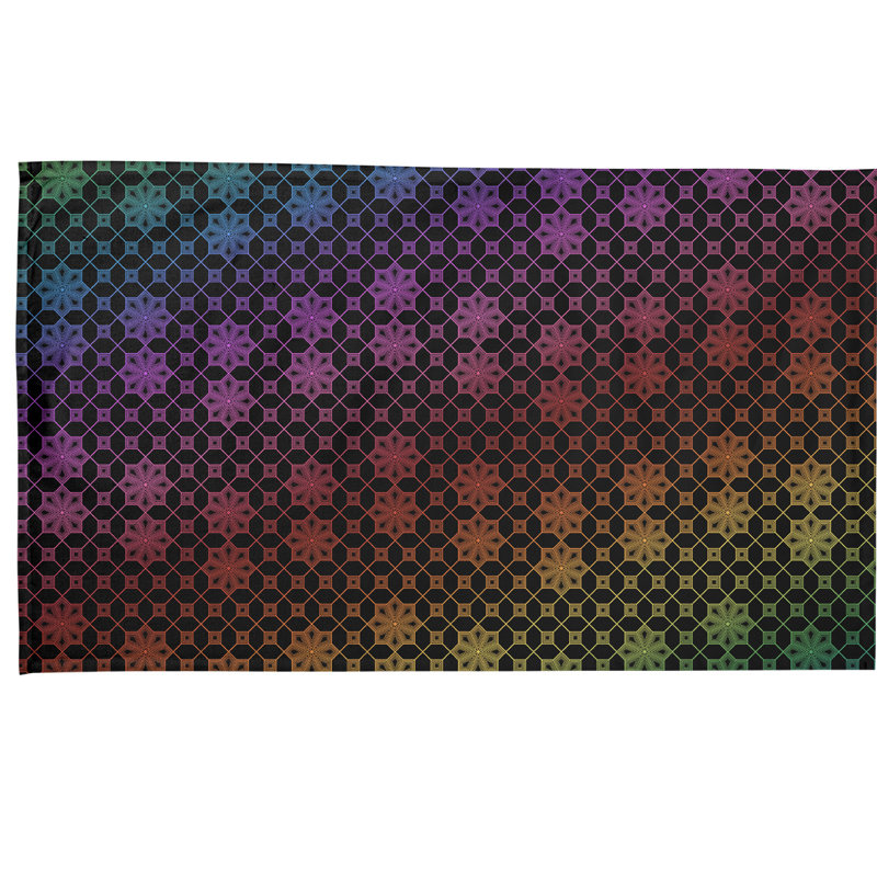 Serviette de thé à treillis, Sergé de coton, Rouge / Jaune