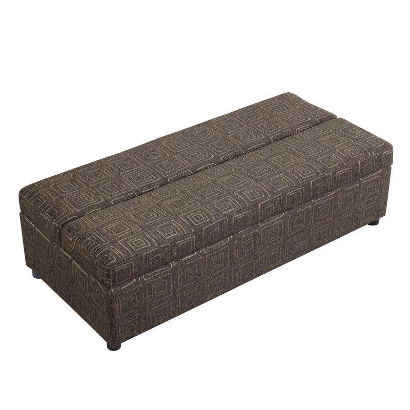 Banc rembourré avec matelas Ekon, 100 % lin gris noir
