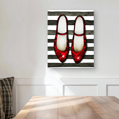 Red Glossy Shoes Metal Print | Fashion Home Decor Art