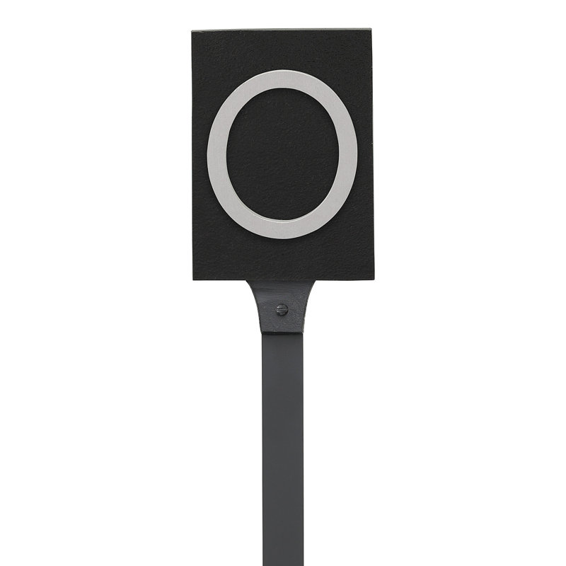 Enseigne d’adresse flottante sur 1 ligne, Noir, Aluminium brossé, Oui