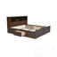 Lit plateforme très grand en bois avec tête de lit multi-rangement, USB et tiroirs-486043542