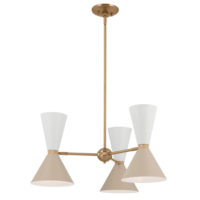 Phix 6 - Light Steel Dimmable Chandelier, Greige/White