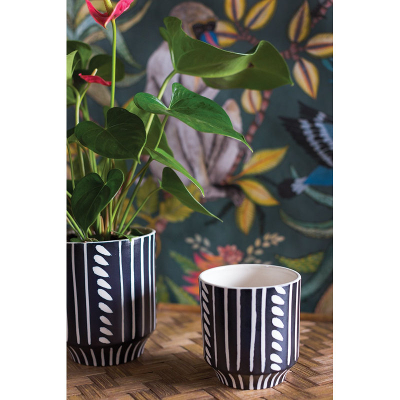 Pot de fleurs en céramique Jarianna, H 4,25 po x l 4,5 po x P 4,5 po