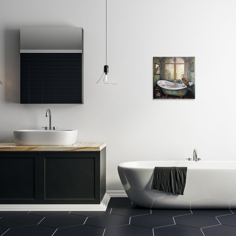 Toile à motif cachemire hibou Bathtime, design par Sasha, H 17 po x l 17 po