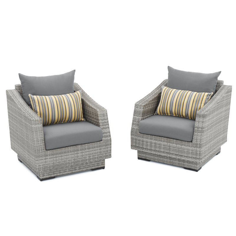 Cannes 20 Piece Estate Patio Deep Seating Group with Cushion, Charcoal Grey Sunbrella®