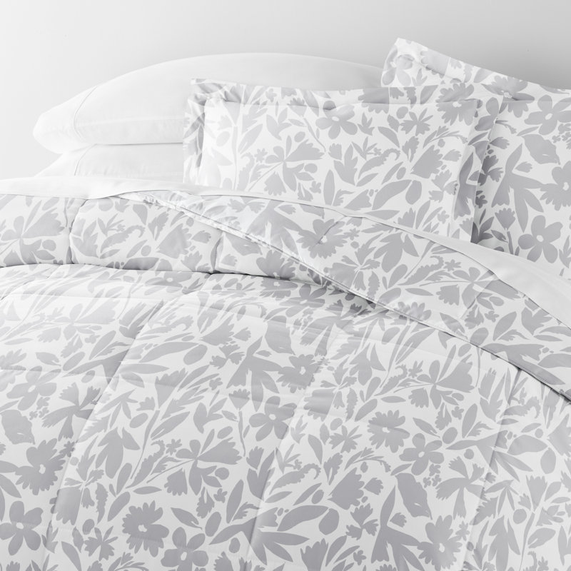 Comforter Set Patterned Microfiber All Season Down-Alternative Ultra Soft Bedding in Abstract Garden