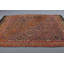 Grand tapis turc rétro Oushak rétro en rouge vif avec broderie distinctive