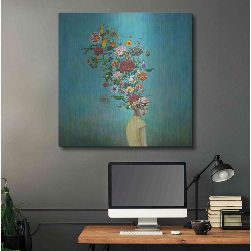 A Mindful Garden - Impression sans cadre sur métal, H 36 po x l 36 po x P 0,13 po