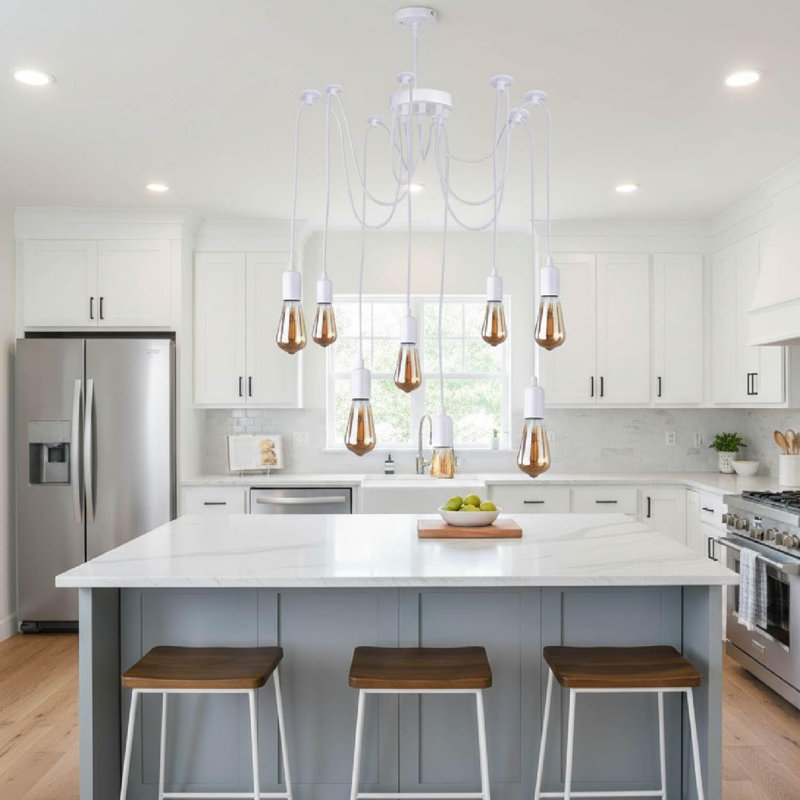8 - Light Spider Pendant, White