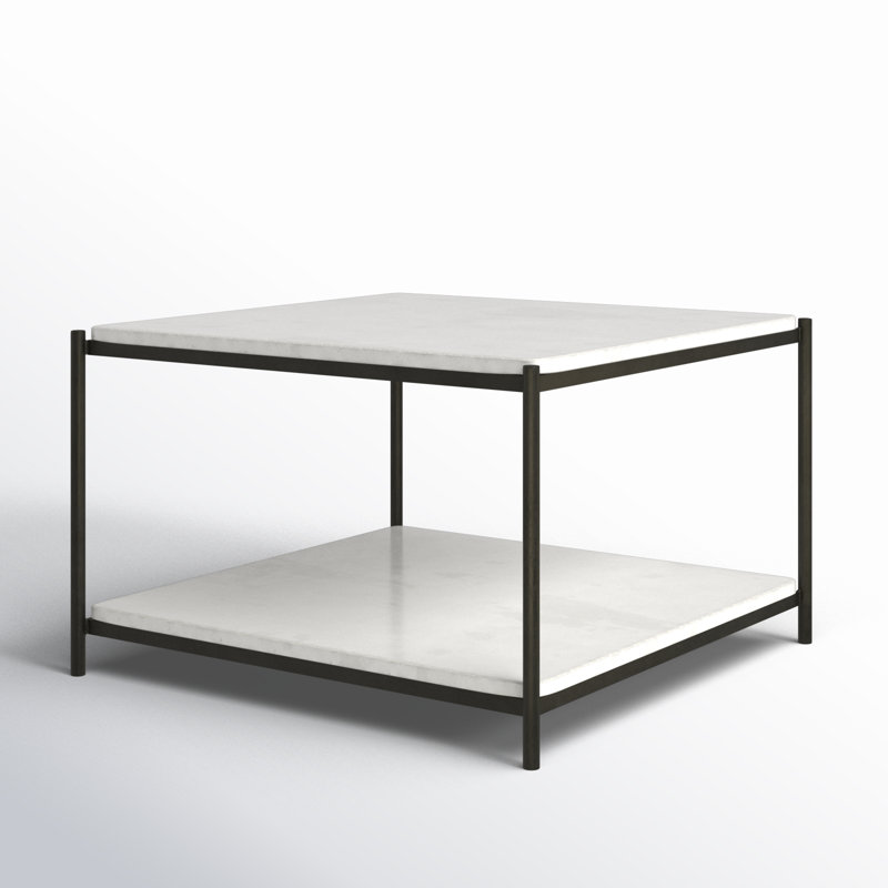 Felix Marble Coffee Table, Hammered Gray