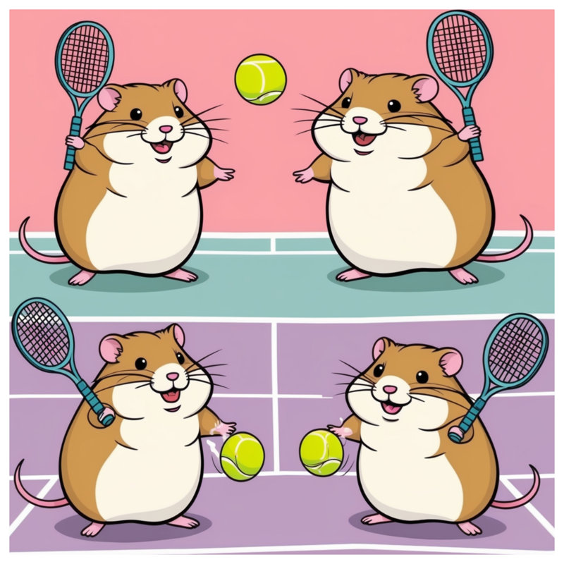 Édredon hamsters jouant au tennis, Lit simple