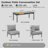 2 Pcs Metal Patio Furniture Set with Olefin Cushions, Corner Sofas, Loveseat-1945277531