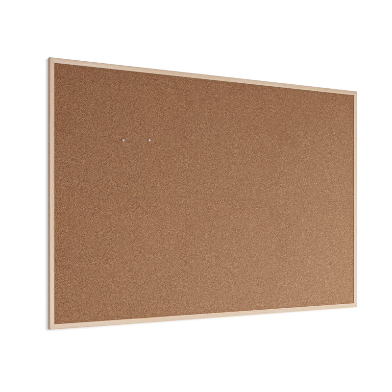 Large Natural Cork Bulletin Board with Birch MDF Frame