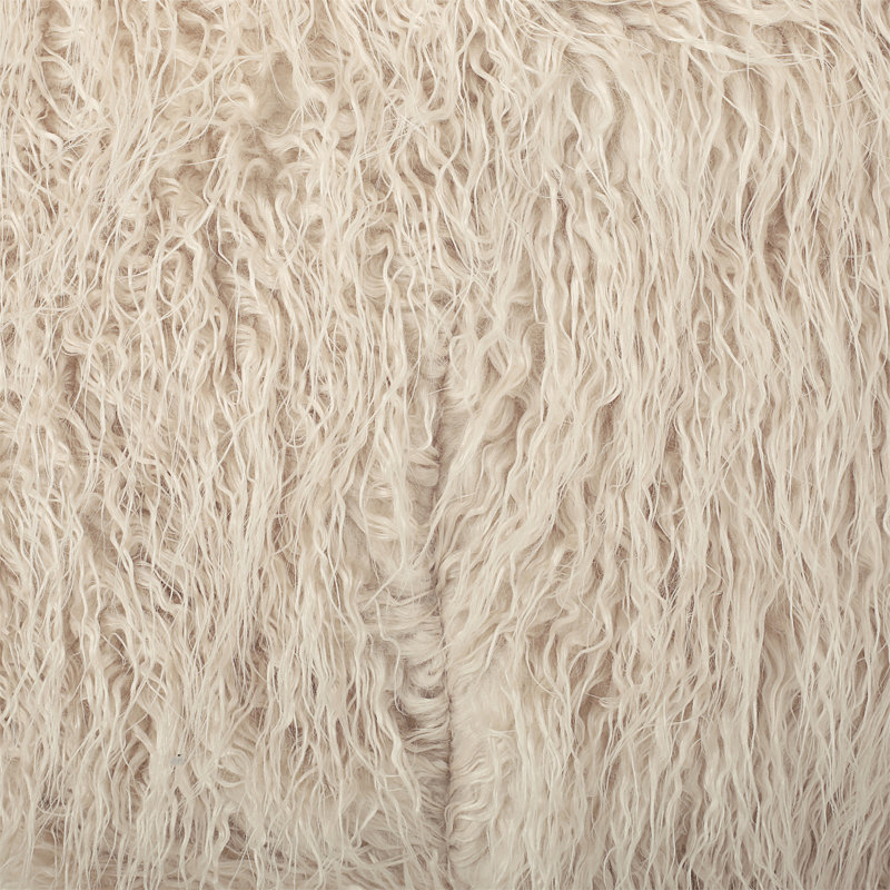 Mahin 5 Foot Rounded Faux Fur Bean Bag, Taupe Faux Fur