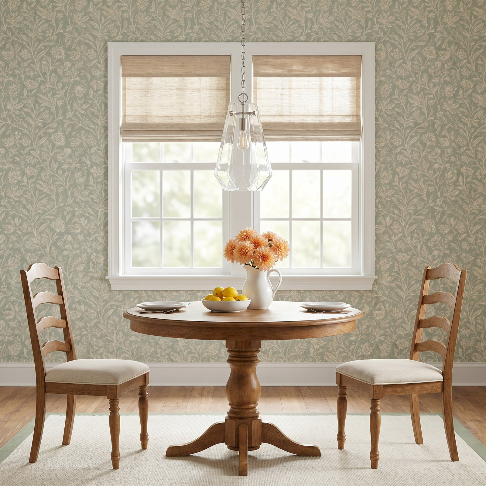 Single Light Glass Dimmable Pendant, Brushed Nickel
