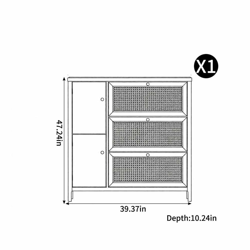 Nevis, H 47,24 po x l 39,37 po x P 10,24 po