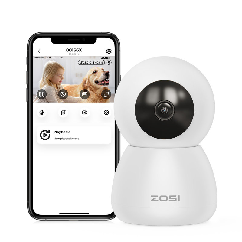 C516 4MP WIFI Security Camera, 360° PTZ Indoor Pet Monitor, Motion Track, 2-Way Audio