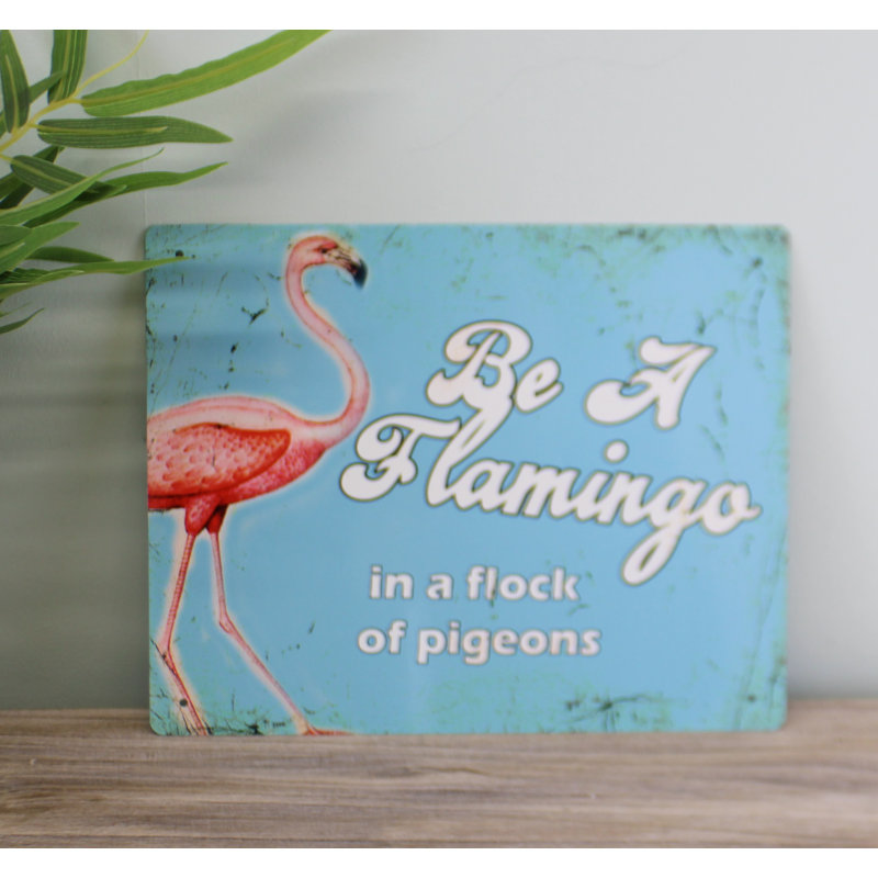 Retro Art - Be a Flamingo Sign