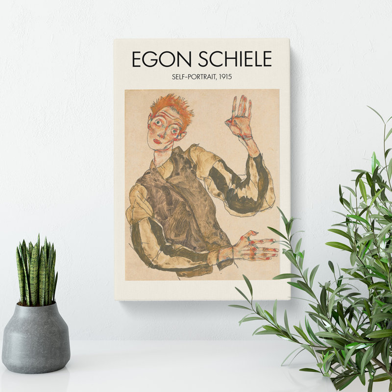 Self Portrait Vol.4 by Egon Schiele - Wrapped Canvas, 60cm H x 40cm W x 3cm D