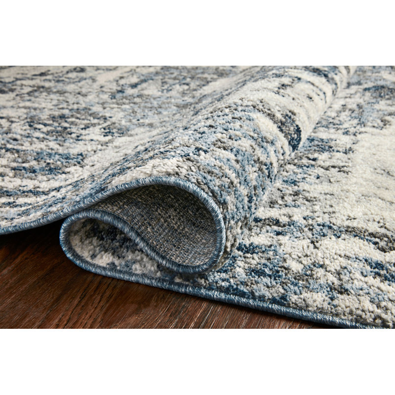 Bergulv Gray/Blue Area Rug, Rectangle 6'7" x 9'2"
