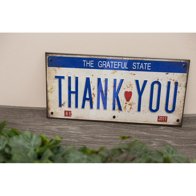 Grateful State Typography on Metal