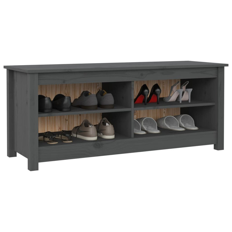 Brambly Wood Storage Bench, Grey