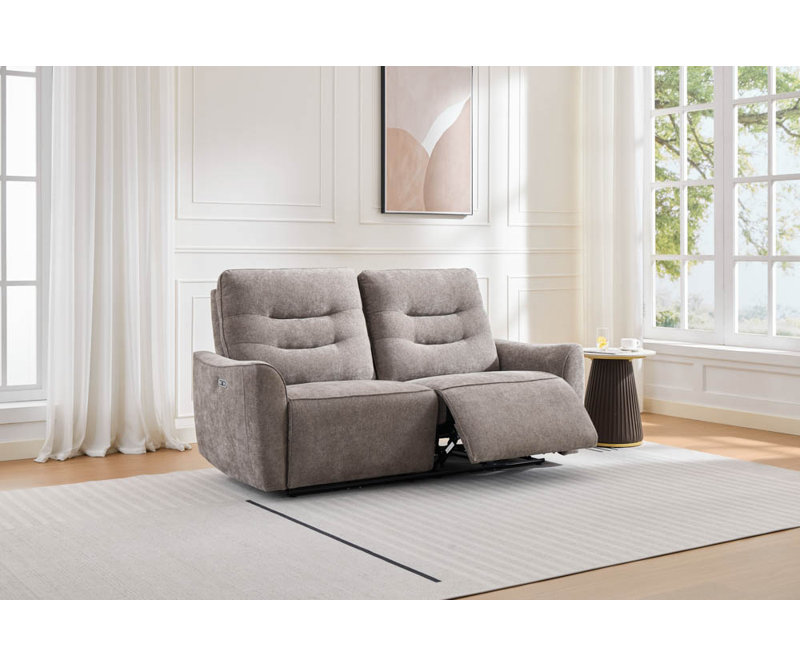 Cupar Electric Power Fabric Reclining Sofa , 3