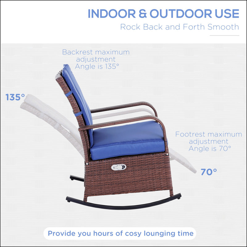 Chaise berçante d'extérieur en osier