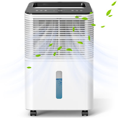 Déshumidificateur Kloudic pour 50 pintes pour la maison, les sous-sols, les grandes pièces, les salons, jusqu'à 50 pintes par jour, jusqu'à 4000 pieds carrés, 3 modes, 40db silencieux, réservoir de 2,5 litres, contrôle automatique de l'humidité, tuyau d'évacuation inclus