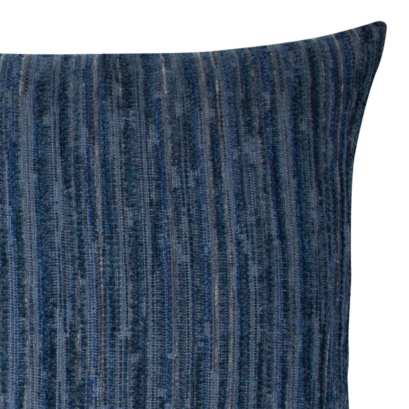 Luxe Throw Square Outdoor Pillow Cover & Insert by Elaine Smith, Indigo, 20"H X 20"W, Striped