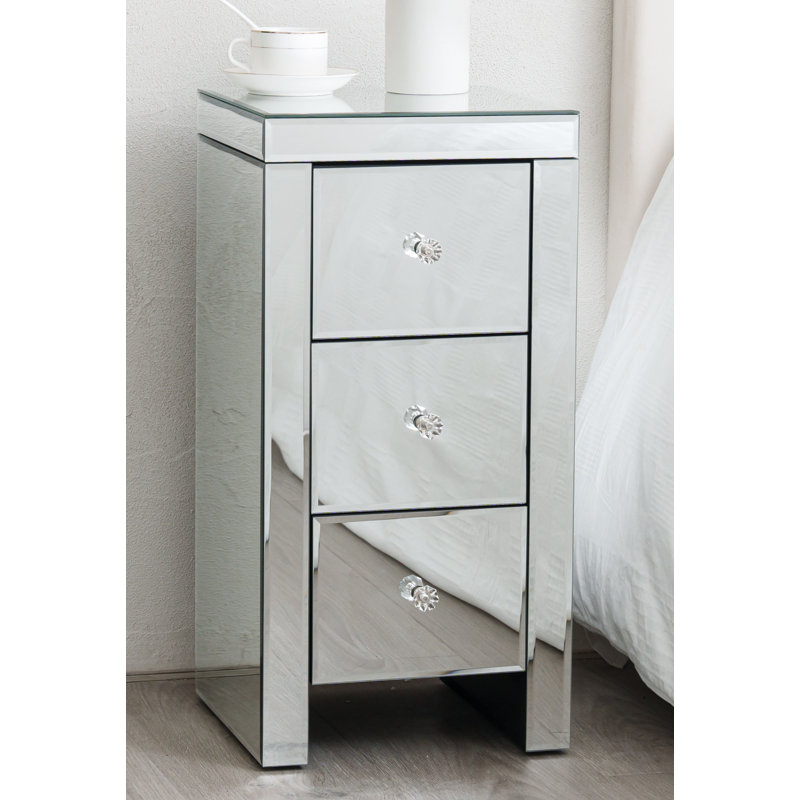 Abshier 39cm W Glass Bedside Table