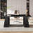 63" Long Black Executive Desk with Hidden Storage for Home Office