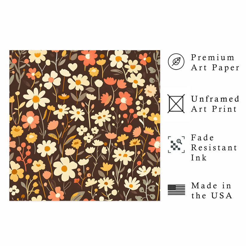 Motif floral de fleurs sauvages I Cottage, H 16 po x l 16 po