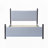 Striped Rubberwood Upholstered Bed-1653583331