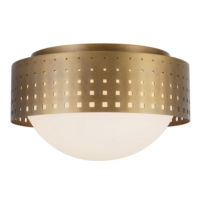 Astoria 10-in Black Flush Mount, Antique Brass